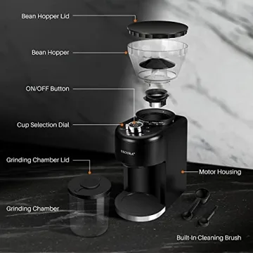 Secura Conical Burr Coffee Grinder with 35 Grind Settings