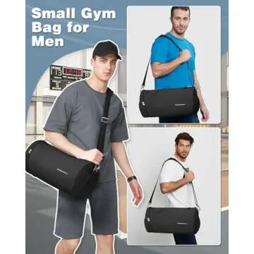 Small Gym Bag for Women,Waterproof Workout Bag Mini Duffle Bag Womens Spotrs Gym Bags Small Travel Duffel Bag with Wet Pocket Carry on Weekender Bags for Dance Swimming,Gym,Yoga,Fitness Black