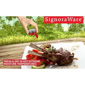 SIGNORAWARE Salt and Pepper Shakers Moisture Proof Set of 2 Small Mini Salt Shaker to go Camping Picnic Outdoors Kitchen Lunch Boxes Travel Spice Set Clear with Red Covers Plastic Airtight Dispenser