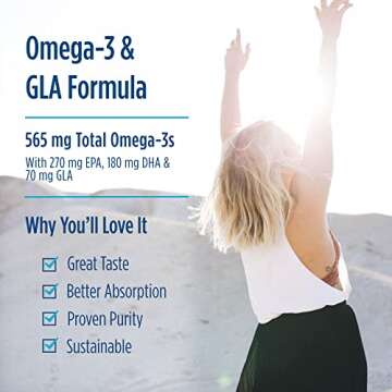 Nordic Naturals Complete Omega, Lemon Flavor - 180 Soft Gels - 565 mg Omega-3 - EPA & DHA with Added GLA - Healthy Skin, Cognition, & Positive Mood - Non-GMO - 90 Servings