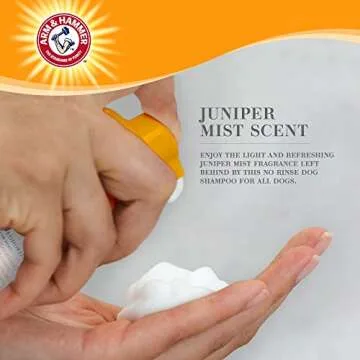 Arm & Hammer for Pets Ultra Fresh Dog Deodorizing Foam, Juniper Mist Scent - No Rinse Waterless Dog Shampoo for Smelly Dogs, Pet Deodorizer, Bathing Supplies, 8 Fl Oz