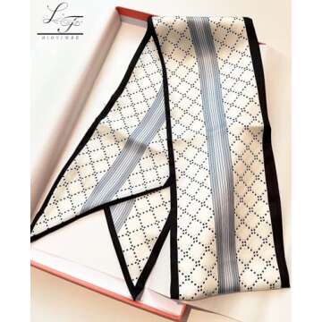 Hioyiwse Head Scarf Hair Neck Scarves For Women Purse Bag Scarfs For Handbags Silky Long Thin Satin ...