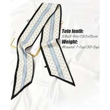 Hioyiwse Head Scarf Hair Neck Scarves For Women Purse Bag Scarfs For Handbags Silky Long Thin Satin Headscarf Fashion Lightweight 59 * 5.9inch B18