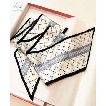 Hioyiwse Head Scarf Hair Neck Scarves For Women Purse Bag Scarfs For Handbags Silky Long Thin Satin Headscarf Fashion Lightweight 59 * 5.9inch B18