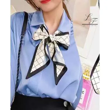 Hioyiwse Head Scarf Hair Neck Scarves For Women Purse Bag Scarfs For Handbags Silky Long Thin Satin Headscarf Fashion Lightweight 59 * 5.9inch B18