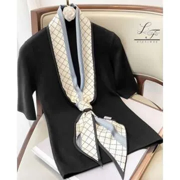 Hioyiwse Head Scarf Hair Neck Scarves For Women Purse Bag Scarfs For Handbags Silky Long Thin Satin Headscarf Fashion Lightweight 59 * 5.9inch B18