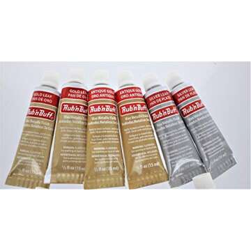 AMACO Rub 'N Buff Wax Metallic Finish 12 Tube Assortment