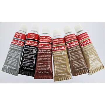 AMACO Rub 'N Buff Wax Metallic Finish 12 Tube Assortment