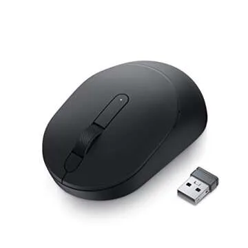 Dell MS5120W Mobile Pro Wireless Mouse – Wireless 2.4GHz, Bluetooth 5.0, Microsoft Swift Pair/Dell Pair (Windows 10 & 11 only), Optical LED Sensor - Black