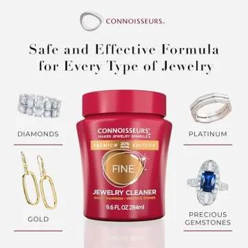 Connoisseurs Premium Gold & Silver Jewelry Cleaning Kit - 2 Jars, 9.6oz Each