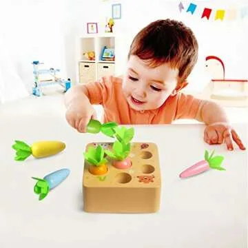 Skrtuan Wooden Carrot Harvest Game for Toddlers