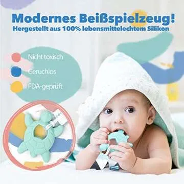 Liname Universal Pacifier Clips & Teething Toy Set 4 Pack