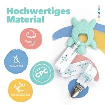 Liname Universal Pacifier Clips & Teething Toy Set 4 Pack