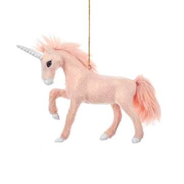Kurt Adler C4821 5" Furry Pink Unicorn Ornament