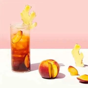 Pique Organic Peach Ginger Tea Crystals - Caffeinated Black Tea For Energy, Prebiotic Polyphenols Supports Healthy Digestion - 28 Single Servings (2 Pack)