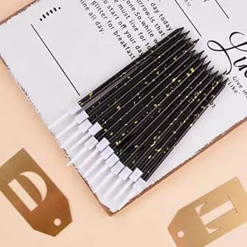 PHD CAKE Black Gold Long Thin Birthday Candles, Cake Candles, Birthday Parties, Wedding Decorations, Party Candles, Elegant Candles