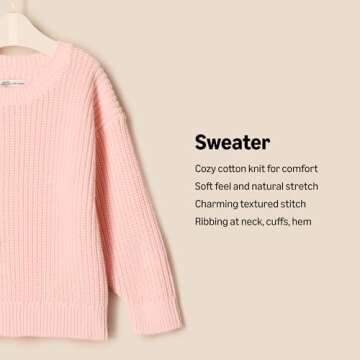 Amazon Essentials x Sofia Grainge Unisex Babies' Pullover Sweater, Light Pink, 12 Months