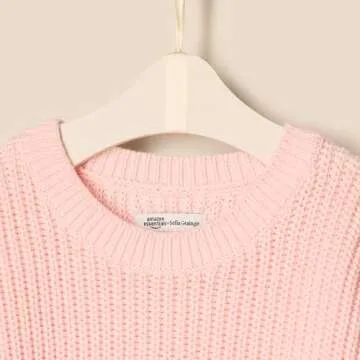 Amazon Essentials x Sofia Grainge Unisex Babies' Pullover Sweater, Light Pink, 12 Months