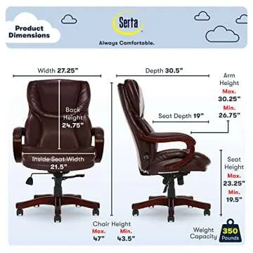 Serta Conway Big & Tall Executive Office Chair Comfort