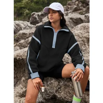 Yanekop Women's Fleece Oversized Sherpa Pullover Sweater