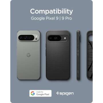 Spigen Liquid Air Case for Pixel 9 and Pixel 9 Pro - Military-Grade Protection in Matte Black