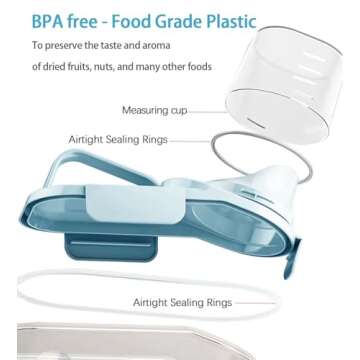 Besmall Cereal Containers Storage,2L Airtight Large Dry Food Storage Containers with Pouring Spout, Measuring Cup for Flour and Grain,BPA Free Plastic Dispenser