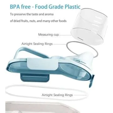 Besmall Cereal Containers Storage,2L Airtight Large Dry Food Storage Containers with Pouring Spout, Measuring Cup for Flour and Grain,BPA Free Plastic Dispenser