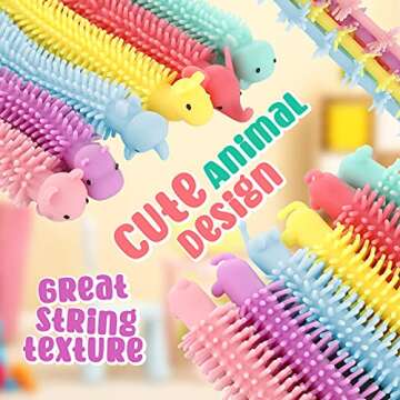 Stretchy Strings Sensory Toys - Easter Basket Stuffers for Kids, Quiet Fidget Toys, Classroom Reward...