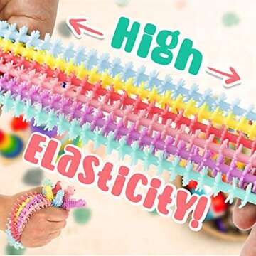 Stretchy Strings Sensory Toys - Easter Basket Stuffers for Kids, Quiet Fidget Toys, Classroom Rewards for Students, Stress Relief Calming Toys, Stretchy Toy for Hand Therapy