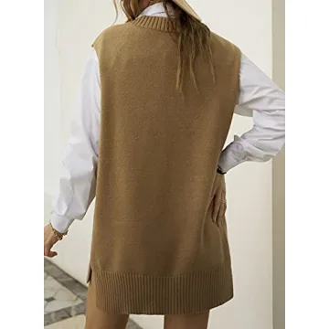 Stylish EVALESS Women's V Neck Sweater Vest for Fall