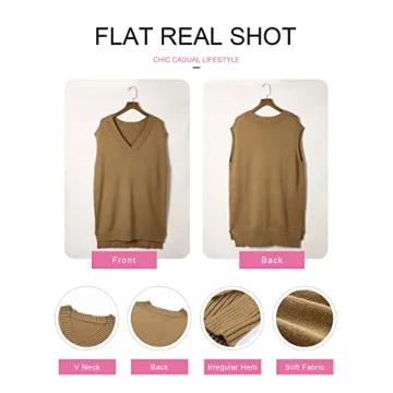 Stylish EVALESS Women's V Neck Sweater Vest for Fall