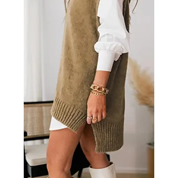 Stylish EVALESS Women's V Neck Sweater Vest for Fall