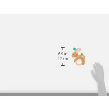 Taggies Teether Baby Rattle, 6", Harmony Bunny