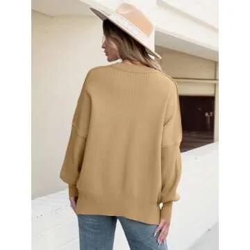 ANRABESS Women Batwing Pullover Sweater for Fall