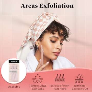 Kitsch Dermaplaning Tool - Face Razors for Women and Men, Eyebrow Trimmer and Face Shaver, Facial Hair Removal, Facial Razors for Women and Men, Dermaplane Razor - 6 pc Blush