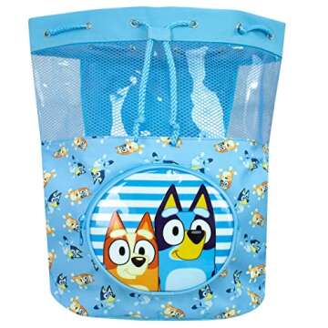 Bluey Swimming Bag Kids Beach Pool Swim Drawstring Backpack For Boys Or Girls Blue