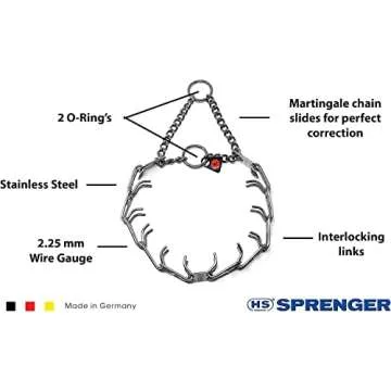 Herm Sprenger Stainless Steel Prong Dog Training Collar Ultra-Plus Pet Pinch Collar No-Pull Collar f...
