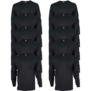 Gildan Men's Ultra Cotton Long Sleeve T-Shirt 10-Pack