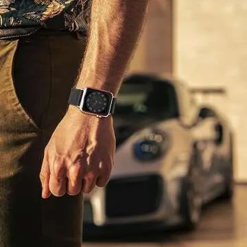 Vintage Leather Bands Compatible with Apple Watch Band 38mm 40mm 41mm 42mm-Series 10,Genuine Leather Retro Strap for Men Women iWatch SE Series 9/8/7/6/5/4/3/2/1,Black/Rose Gold