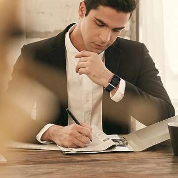 Vintage Leather Bands Compatible with Apple Watch Band 38mm 40mm 41mm 42mm-Series 10,Genuine Leather Retro Strap for Men Women iWatch SE Series 9/8/7/6/5/4/3/2/1,Black/Rose Gold