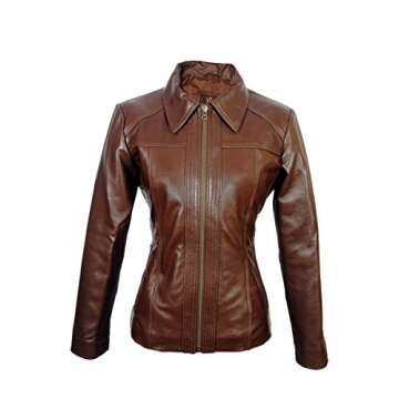 SID Women's Lambskin Leather Trench Coat Jacket, Bold Brown, XXLarge