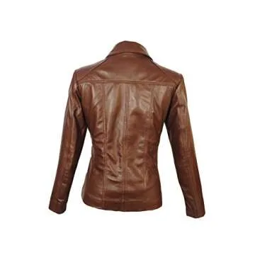 SID Women's Lambskin Leather Trench Coat Jacket, Bold Brown, XXLarge
