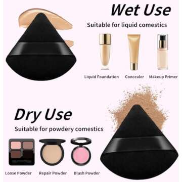30 Pcs Velour Triangle Powder Puff Soft Face Makeup Puff, Beauty Setting Powder Puffs for Face and Body, Triangle Sponges for Wet Dry Cosmetic Foundation Loose Mineral Powder Makeup Tool