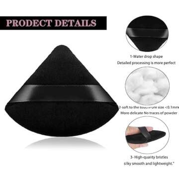 30 Pcs Velour Triangle Powder Puff Soft Face Makeup Puff, Beauty Setting Powder Puffs for Face and Body, Triangle Sponges for Wet Dry Cosmetic Foundation Loose Mineral Powder Makeup Tool