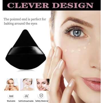 30 Pcs Velour Triangle Powder Puff Soft Face Makeup Puff, Beauty Setting Powder Puffs for Face and Body, Triangle Sponges for Wet Dry Cosmetic Foundation Loose Mineral Powder Makeup Tool
