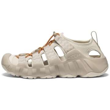 KEEN Women's Hyperport H2 Breathable Easy On Comfortable Hiking and Water Sandals, Birch/Plaza Taupe, 9.5