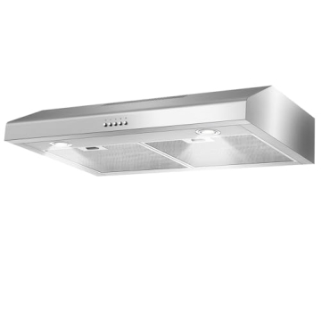 Range hood 30 Inch Under Cabinet,450 CFM Ducted/Ductless Vent Hood for Kitchen With Bright Light, Qu...