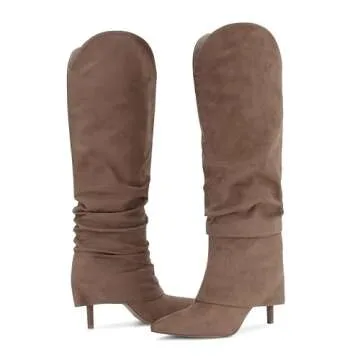Stylish Wnshonzy Suede Knee High Boots for Women