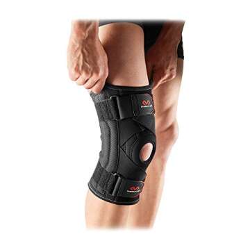 McDavid Knee Brace Support with Side Stays, Compression Knee Sleeve & Cross Straps for Patellar Tendon Support, Tendonitis, Arthritis Pain Relief, Recovery, Knee Brace for Men and Women