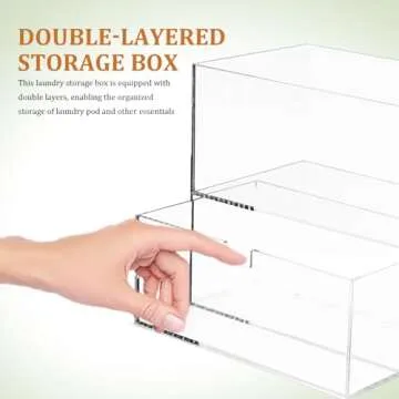 Dryer Sheet Holder Dispenser,Acrylic Dryer Sheet Container Box with Drawers and Lid for Laundry Room Organization, Storage Dryer and Fabric Sheet, Dryer Balls, Clothes Pins